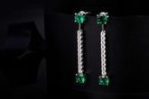 6.0Carat Round Lab Created Emerald Drop Earrings